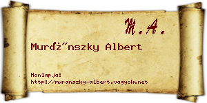 Muránszky Albert névjegykártya